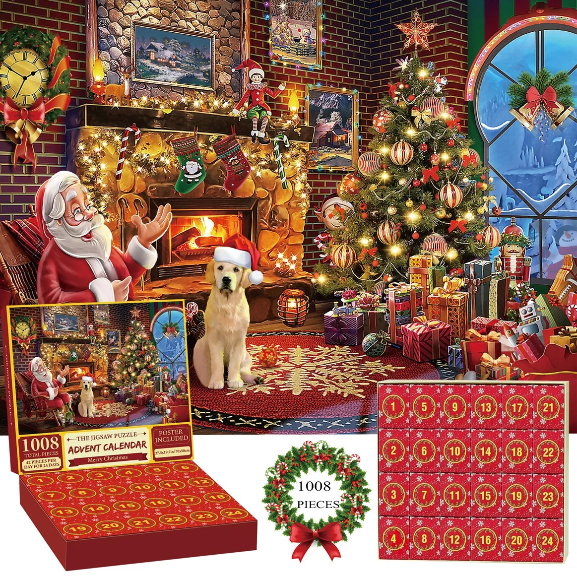 1008 Teile Puzzle - Adventskalender Weihnachten 2024