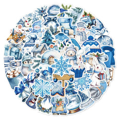Sticker‑Set - Winter‑Sticker Blaues Set (10‑50 Stk.)