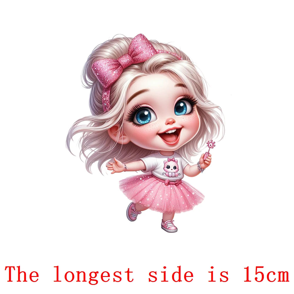 Bügelaufkleber - 15cm Rosa Prinzessin