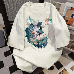 Bügelaufkleber - Süßes Mondelfenmädchen