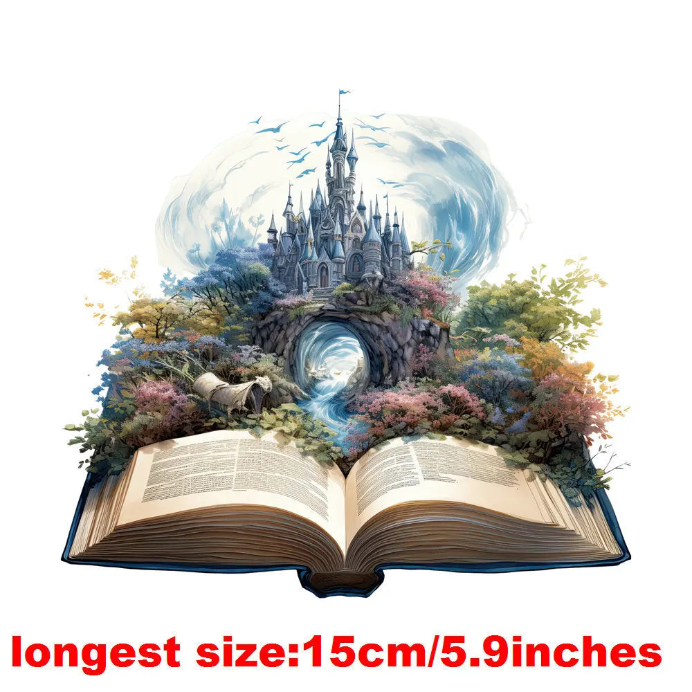 Bügelaufkleber - 15cm Traumland-Bücher