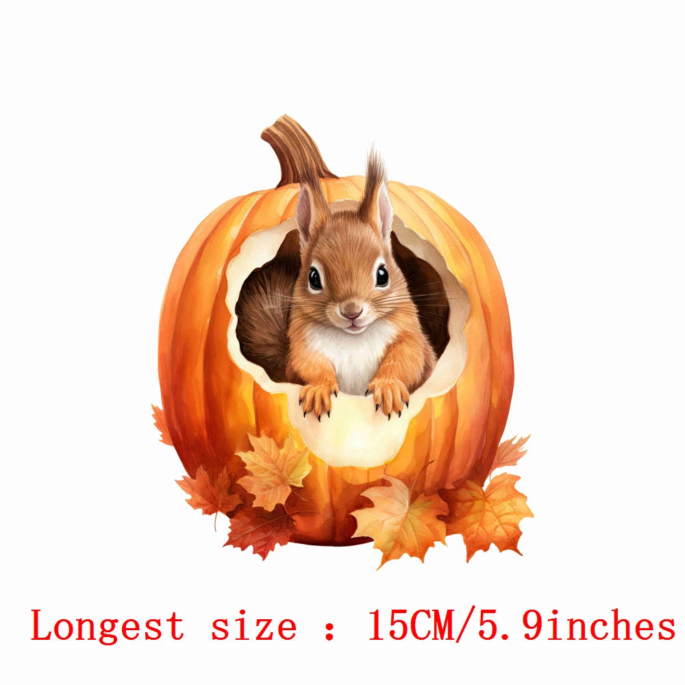 Bügelaufkleber - 15cm Kürbistiere