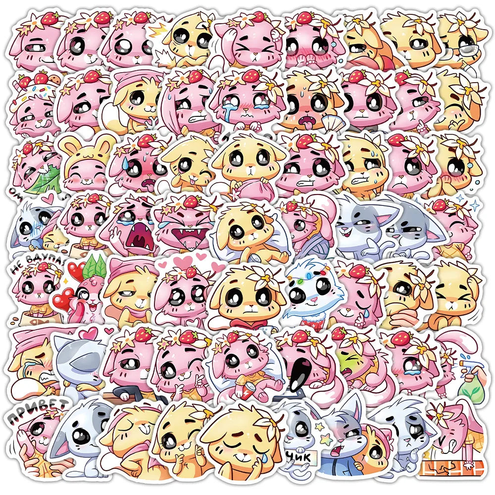 Sticker-Set - Kawaii Katzen (10/30/70 Stück)