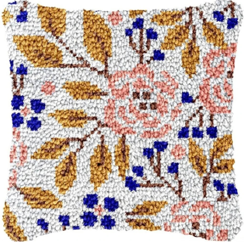 Knüpfset - LOVE‑Muster Regenbogen‑Herz Knüpfkissen