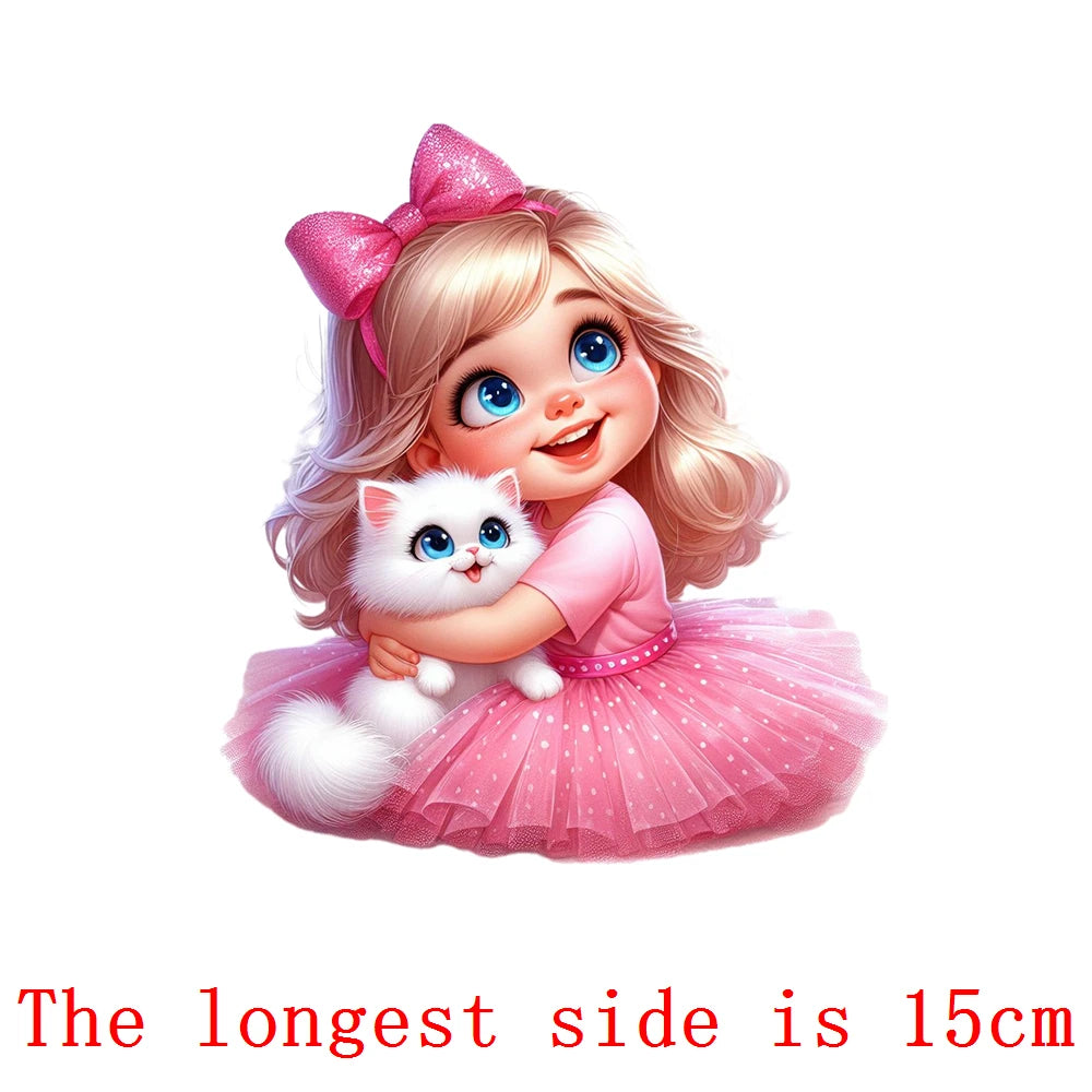 Bügelaufkleber - 15cm Rosa Prinzessin
