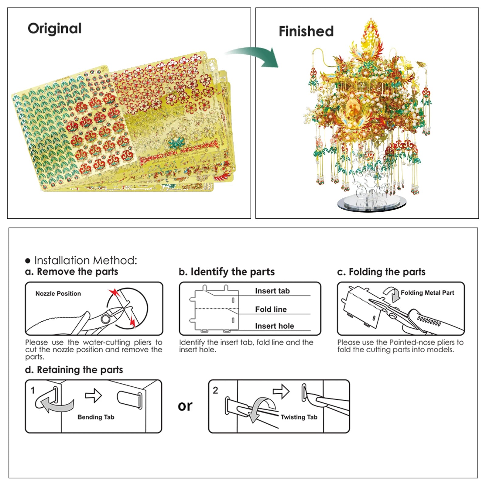 3D Metall-Puzzle - Garuda Krone