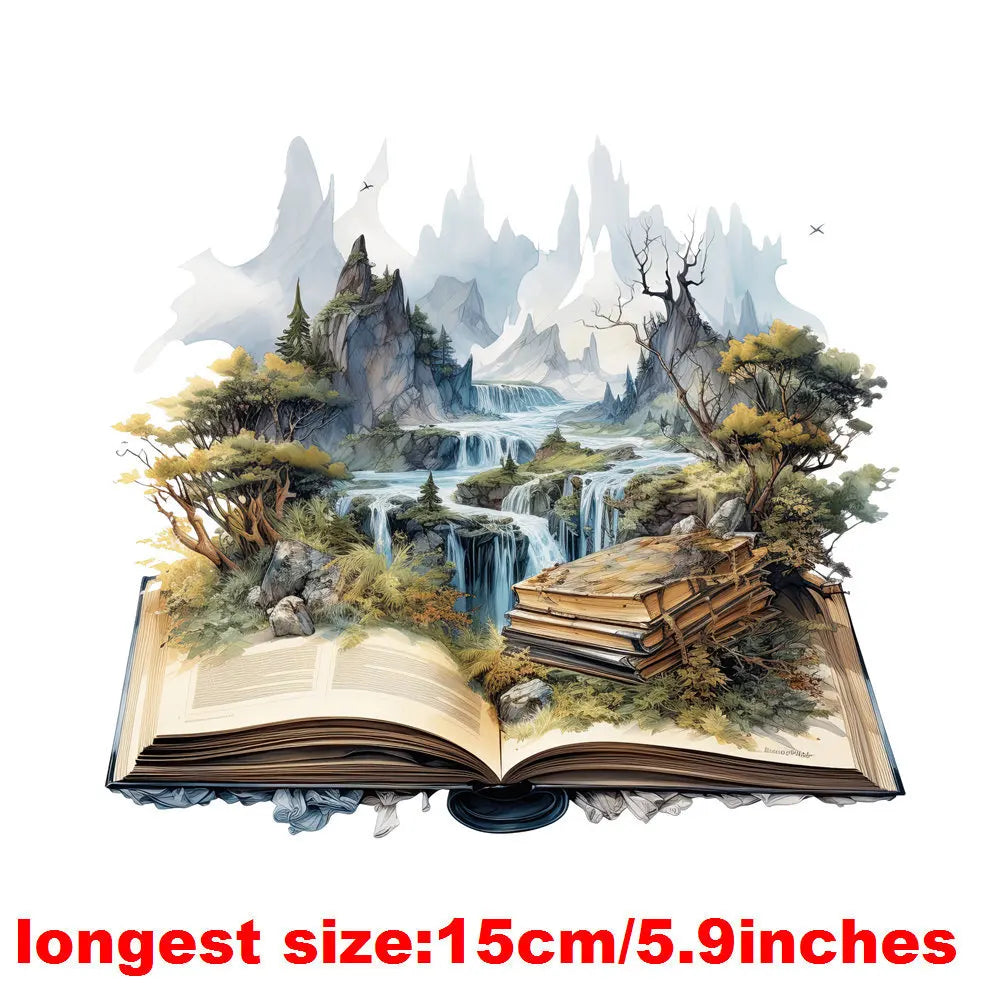 Bügelaufkleber - 15cm Traumland-Bücher