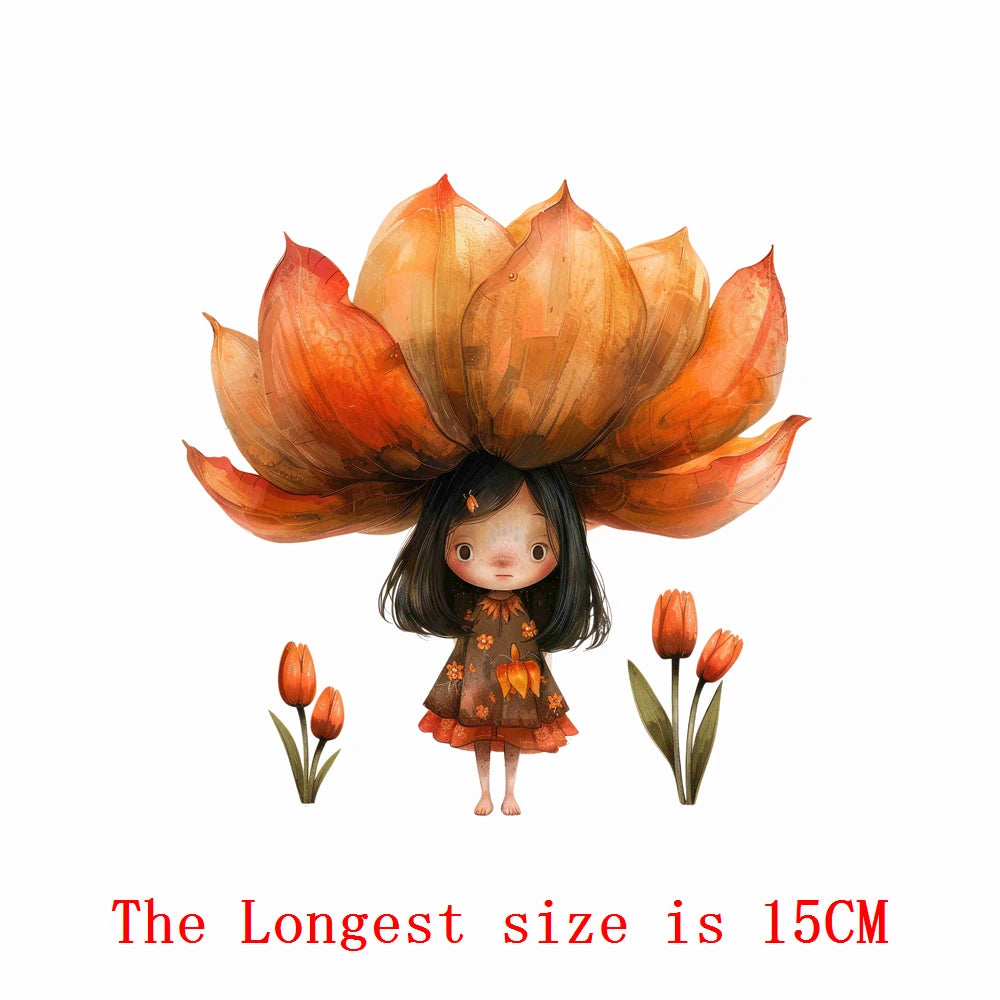 Bügelaufkleber - 15cm Blumengeister