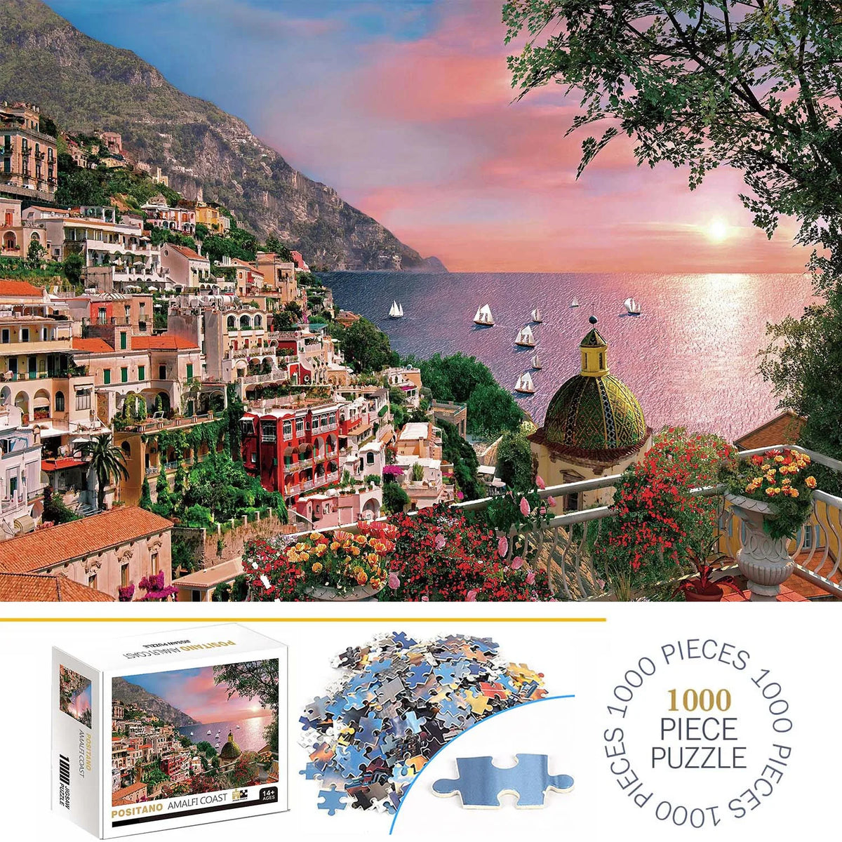 1000 Teile Puzzle - Positano Amalfiküste