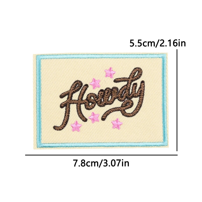 Bügelaufkleber - Howdy Schrift