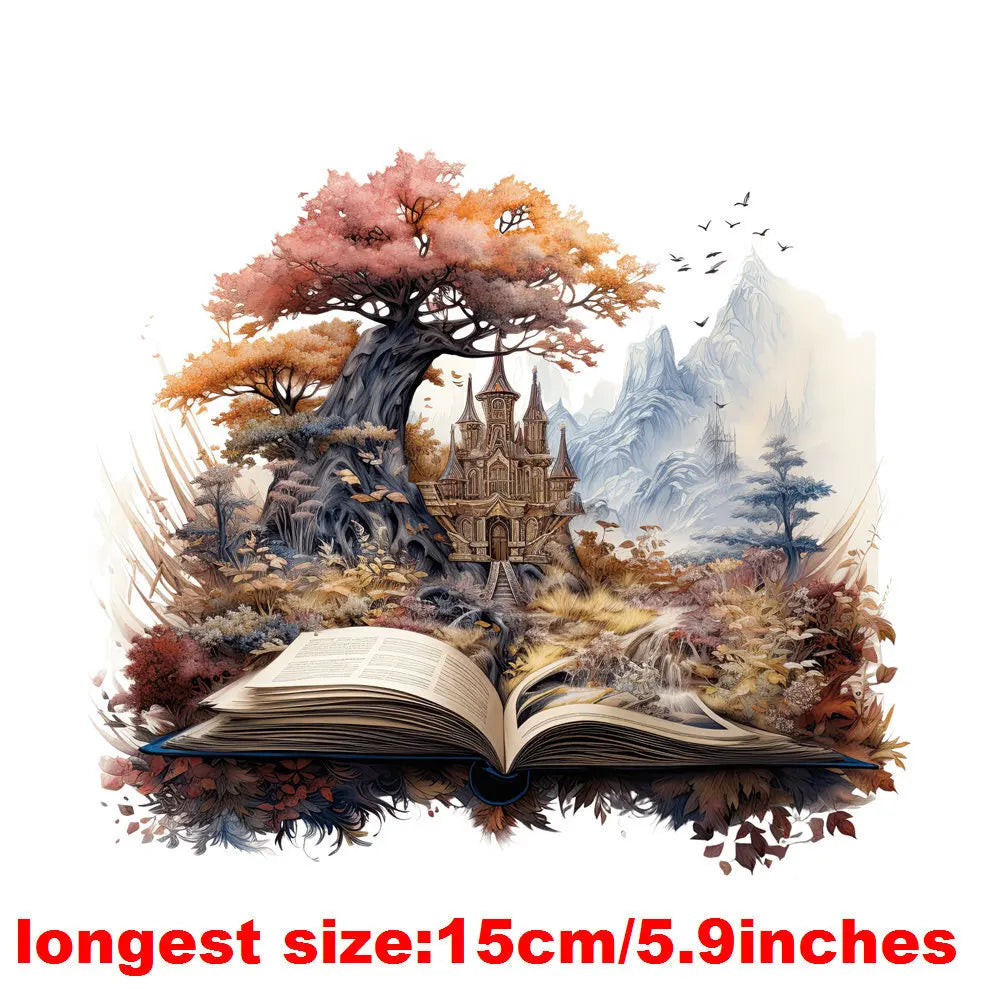 Bügelaufkleber - 15cm Traumland-Bücher