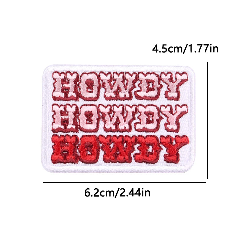 Bügelaufkleber - Howdy Schrift