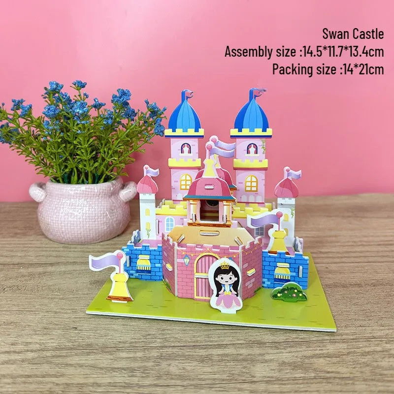3D Holz-Puzzle - Schloss aus Papier