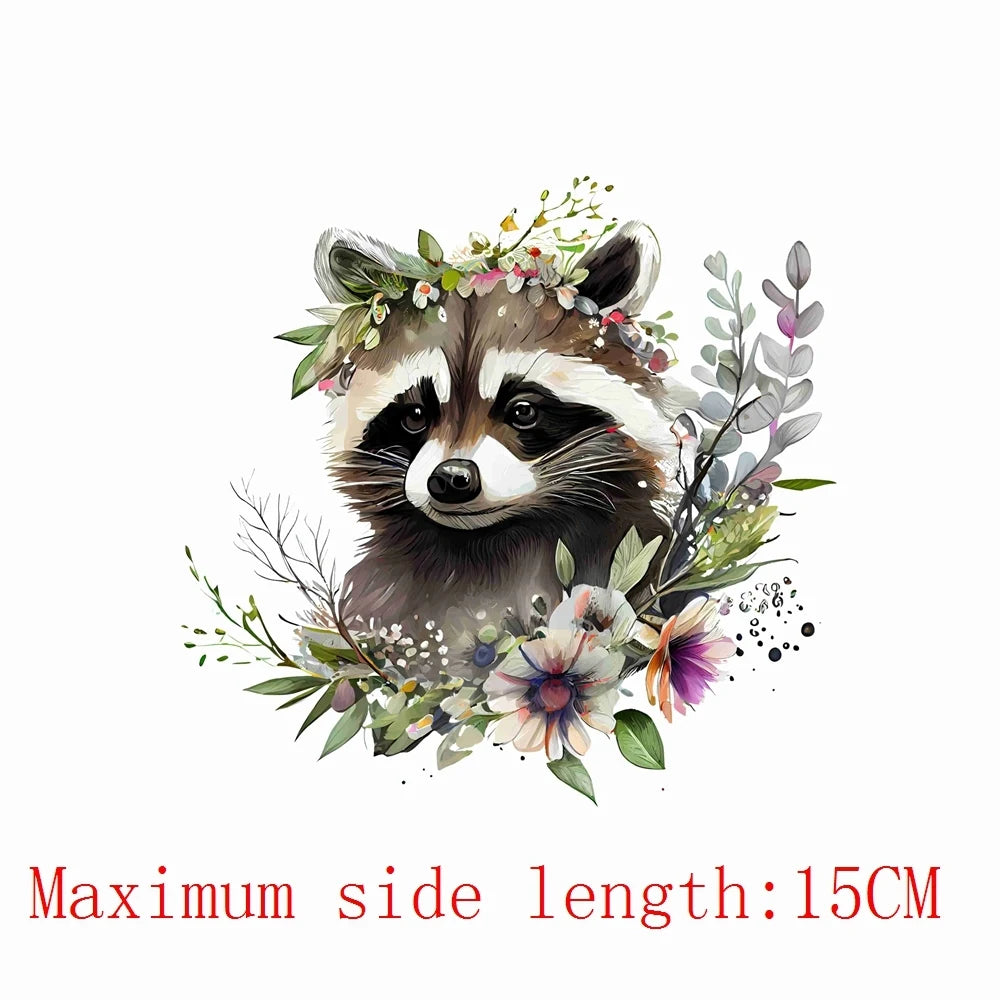 Bügelaufkleber - 15cm Kleiner Waschbär