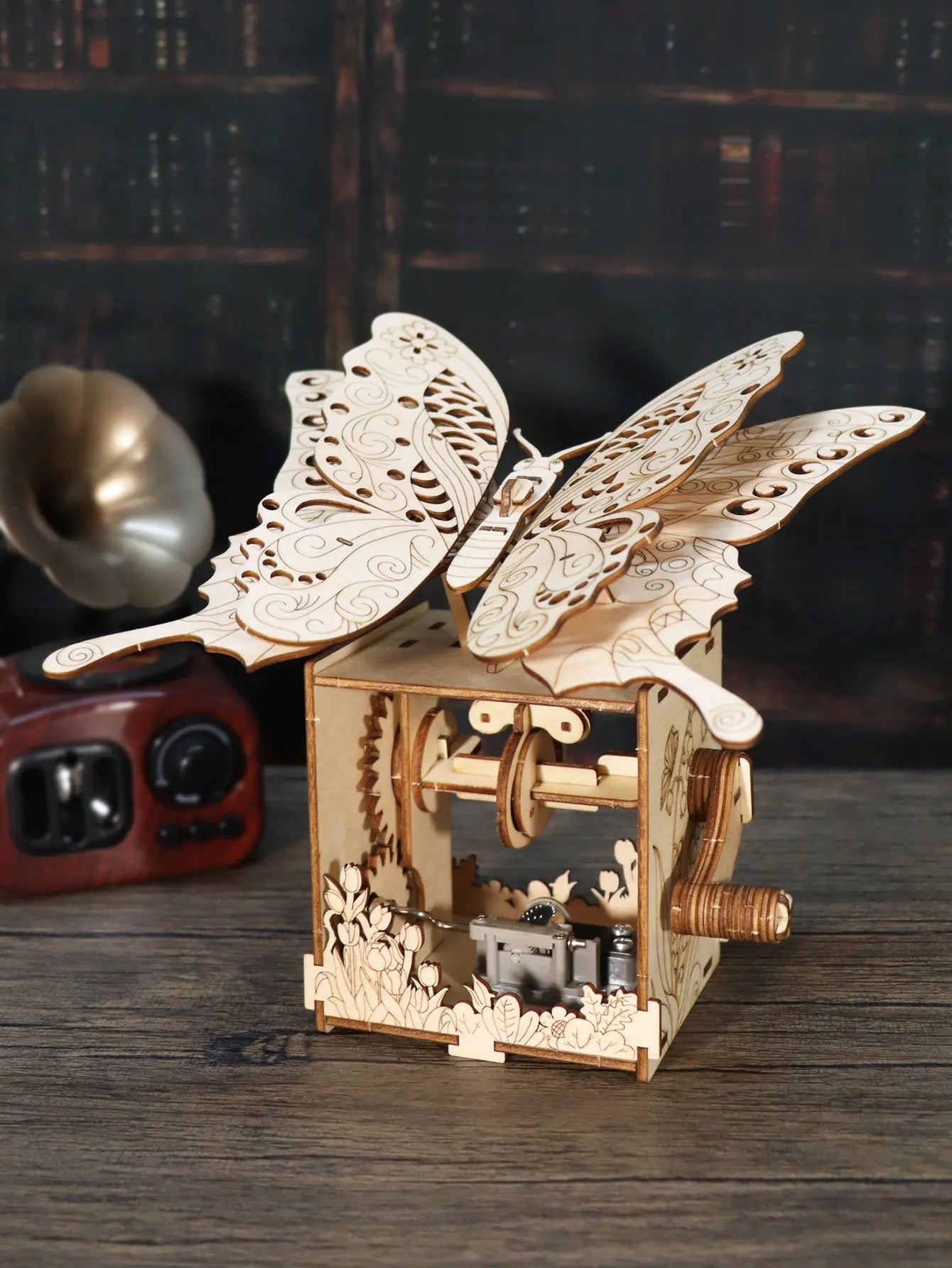 3D Holz-Puzzle - Schmetterling Spieluhr