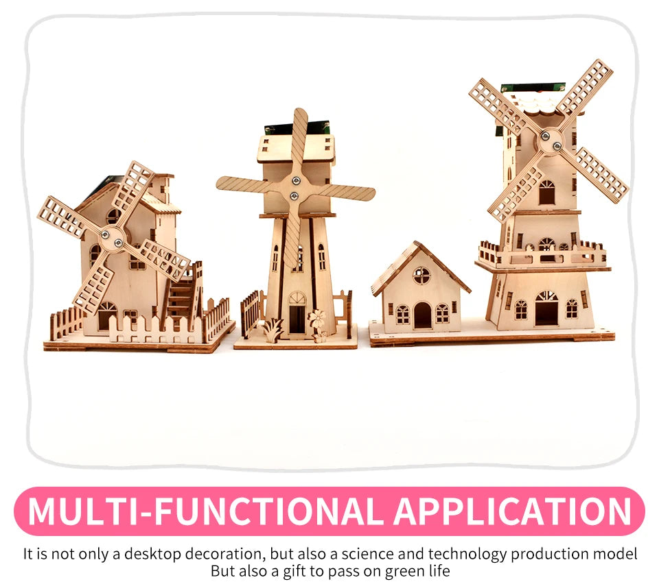 3D Holz-Puzzle - Solar-Windmühle