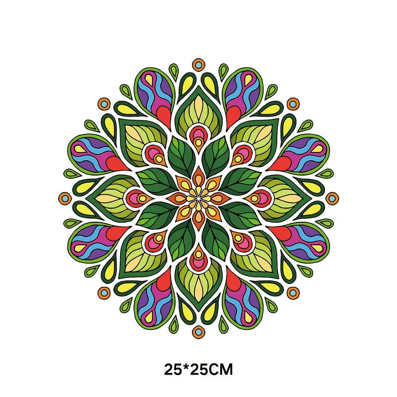 Bügelaufkleber - Mandala-Blumen (Thermoklebend)