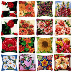 Knüpfset - Sonnenblume & Rose Knüpfkissen‑Set