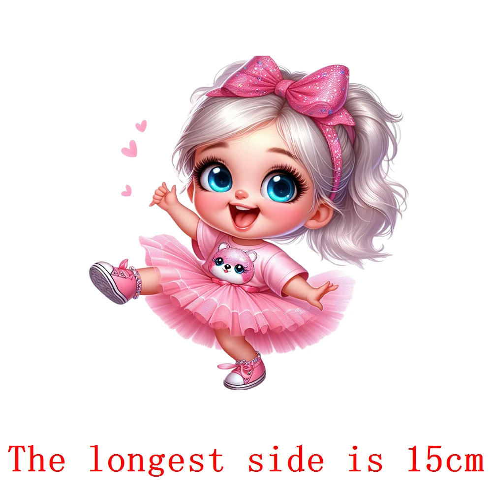 Bügelaufkleber - 15cm Rosa Prinzessin
