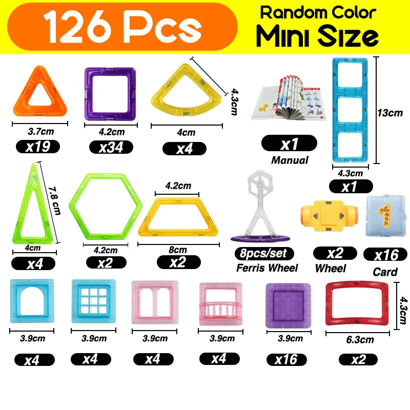 Magnetbausteine - 64-184 Teile Mini-Set für Kinder