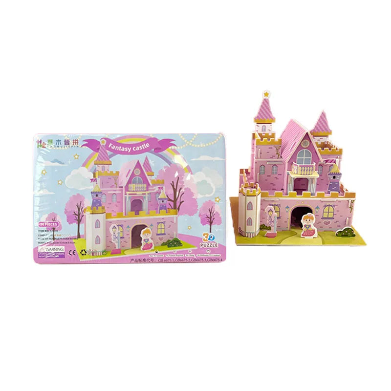 3D Holz-Puzzle - Schloss aus Papier