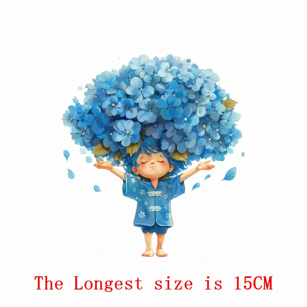 Bügelaufkleber - 15cm Blumengeister