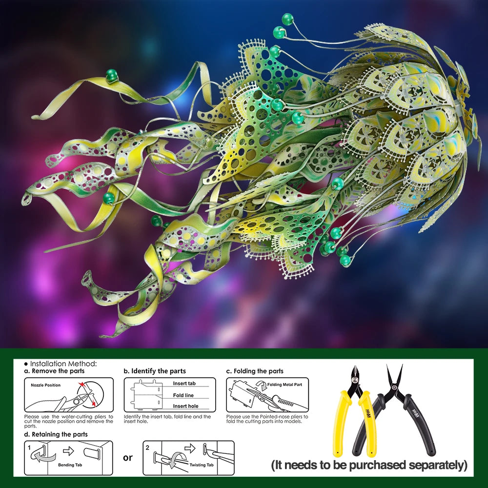 3D Metall-Puzzle - Bunte Qualle