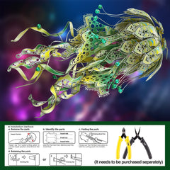 3D Metall-Puzzle - Bunte Qualle