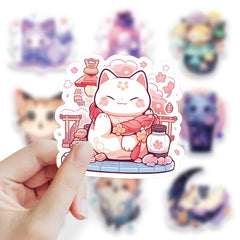Sticker-Set - Kawaii Katzen (10/30/50 Stück)