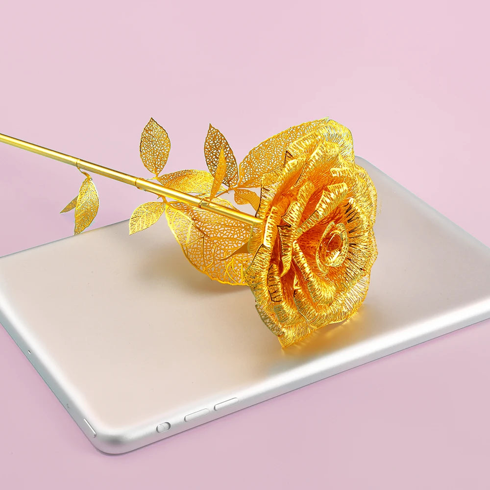 3D Metall-Puzzle - Goldene Rose
