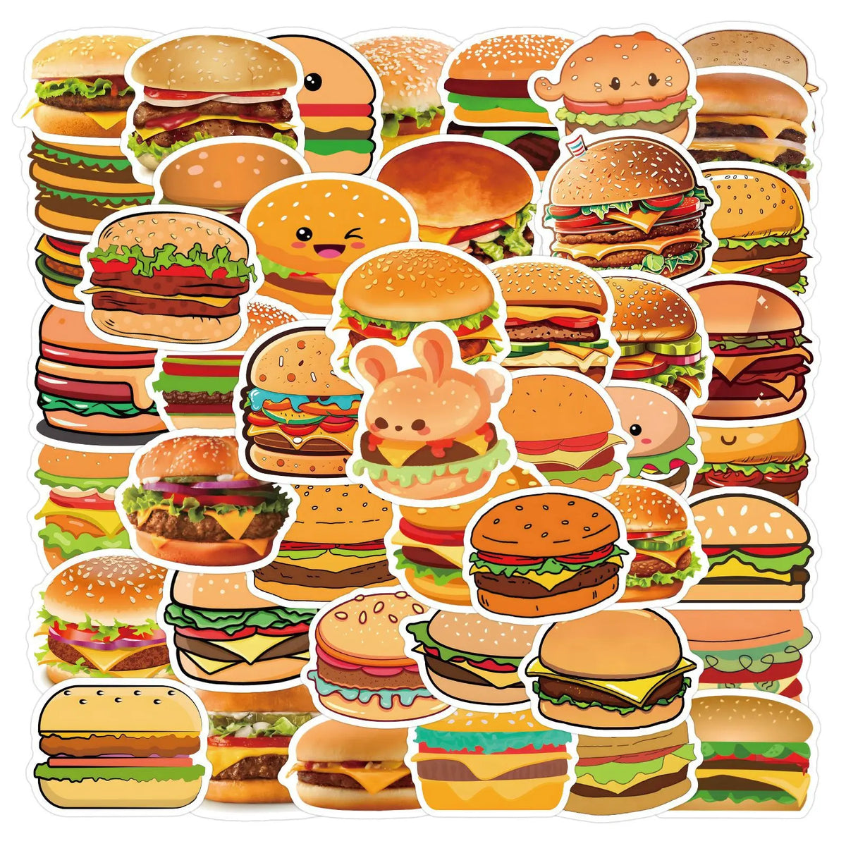Sticker‑Set - Hamburger Meme‑Sticker (10‑55 Stk.)