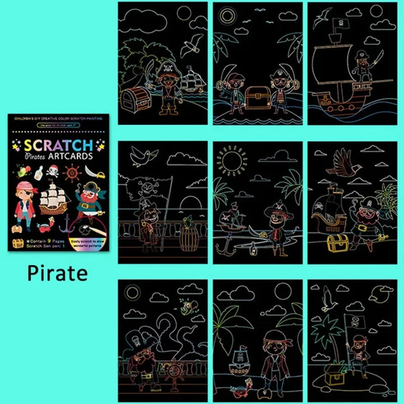 Kratzbild-Set - Cartoon für Kinder