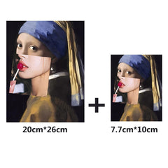 Bügelaufkleber - Van Gogh und Mona Lisa