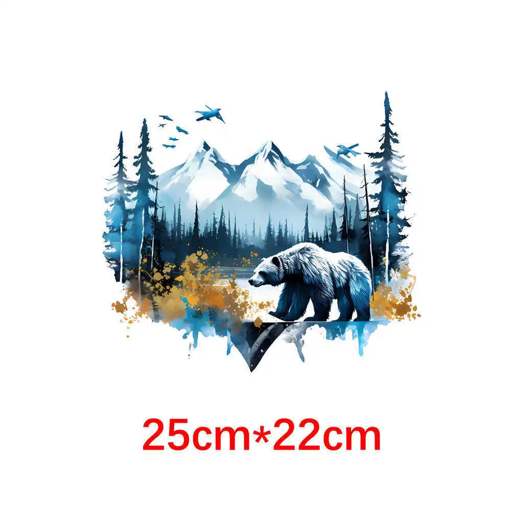 Bügelaufkleber - 25cm Eisbär auf Gletscher