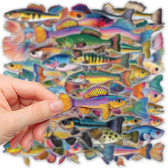 Sticker-Set - Transparente Fische (10/30/50 Stück)