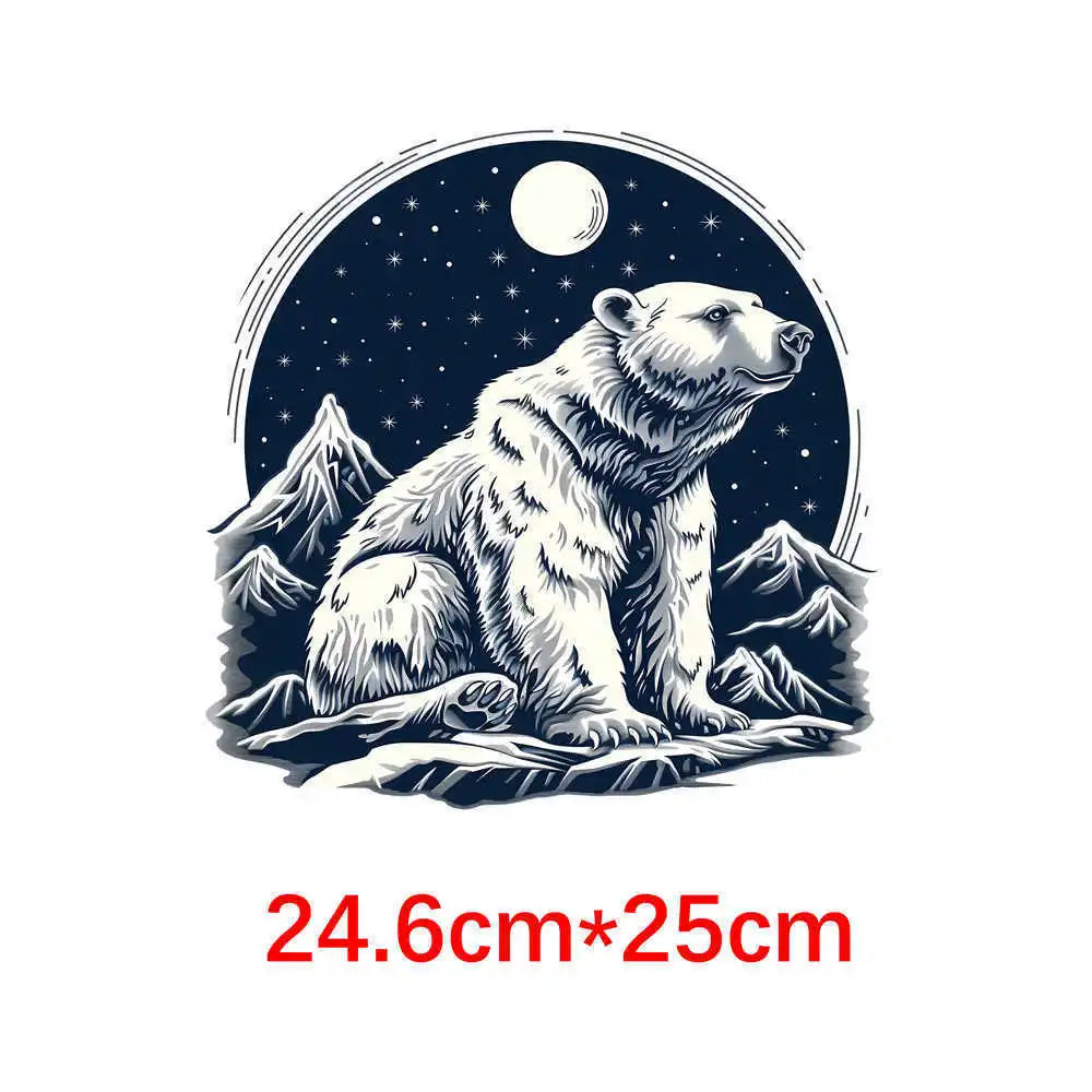 Bügelaufkleber - 25cm Eisbär auf Gletscher