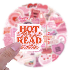 Sticker‑Set - Bookish Pink Reader‑Sticker (10‑60 Stk.)