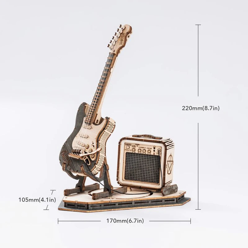3D Holz-Puzzle - Elektrische Gitarre