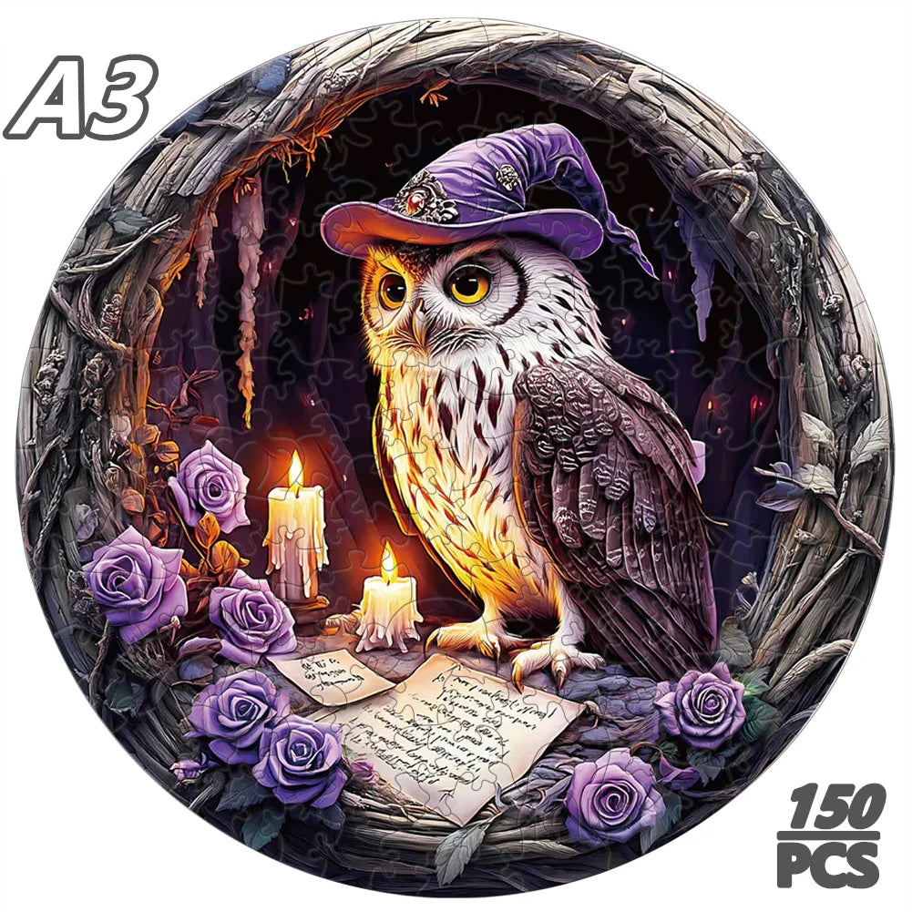 3D Holz-Puzzle - Höhleneule und Igel