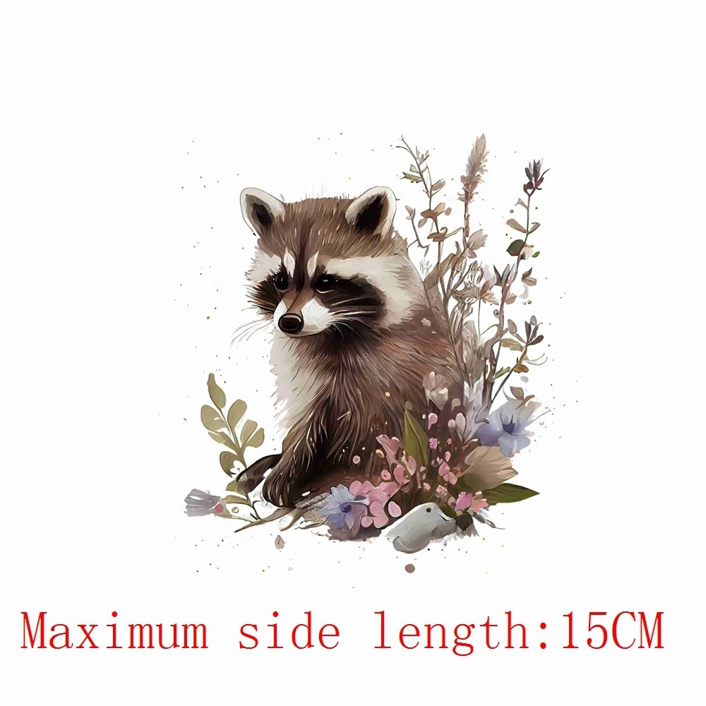 Bügelaufkleber - 15cm Kleiner Waschbär