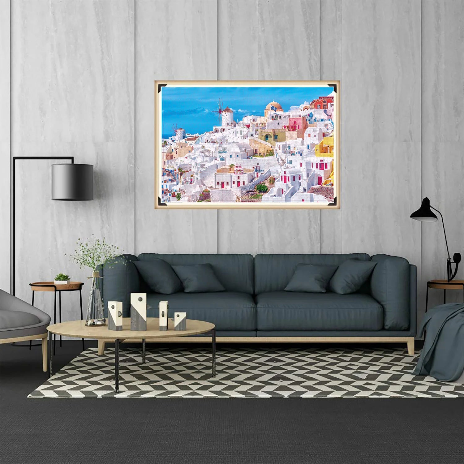 1000 Teile Puzzle - Santorini Stadt