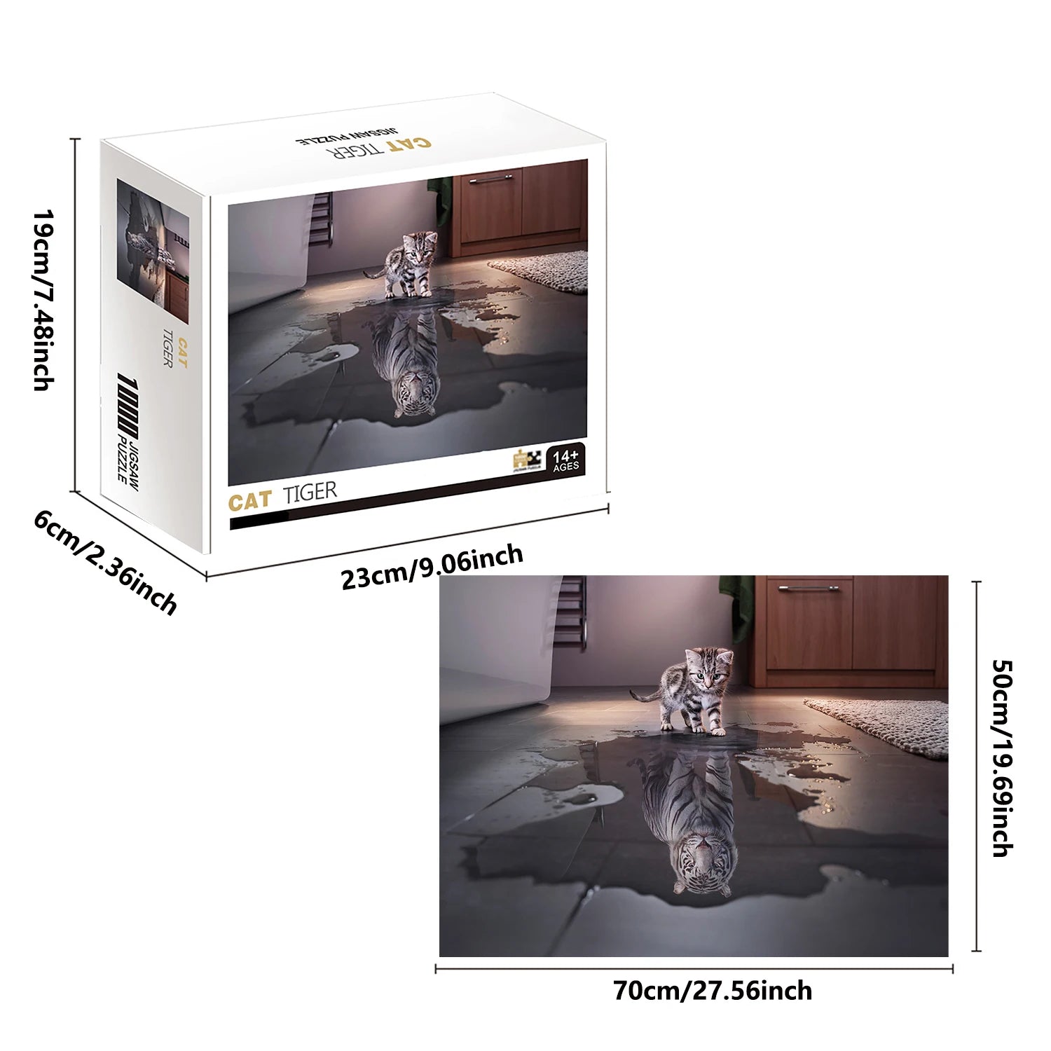1000 Teile Puzzle - Katze und Tiger