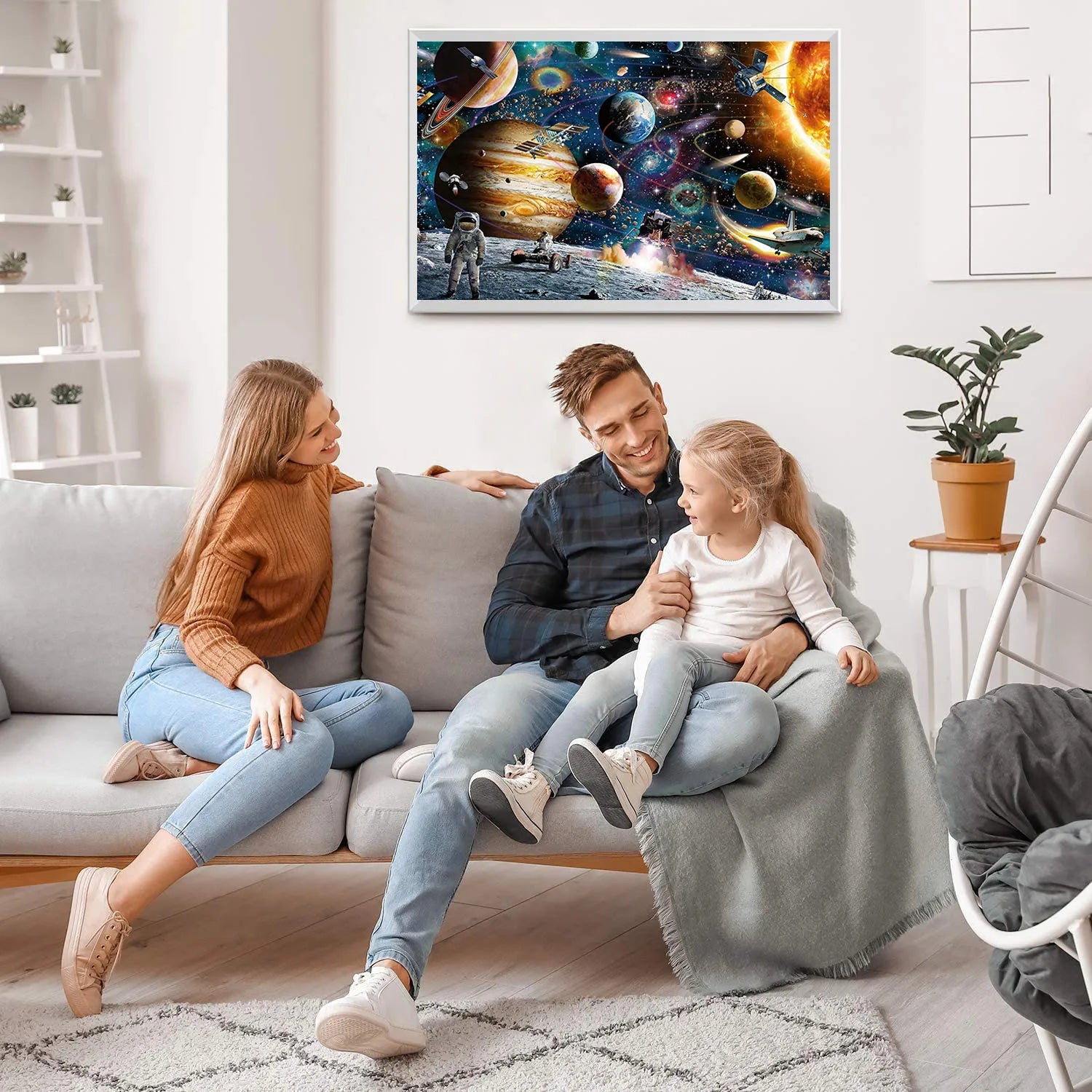 1000 Teile Puzzle - Schnee und Nordlichter