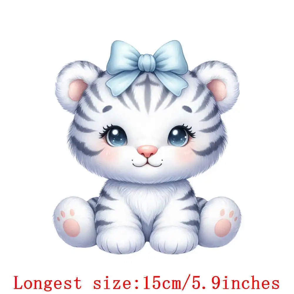 Bügelaufkleber - 15cm Schaf und Tiger