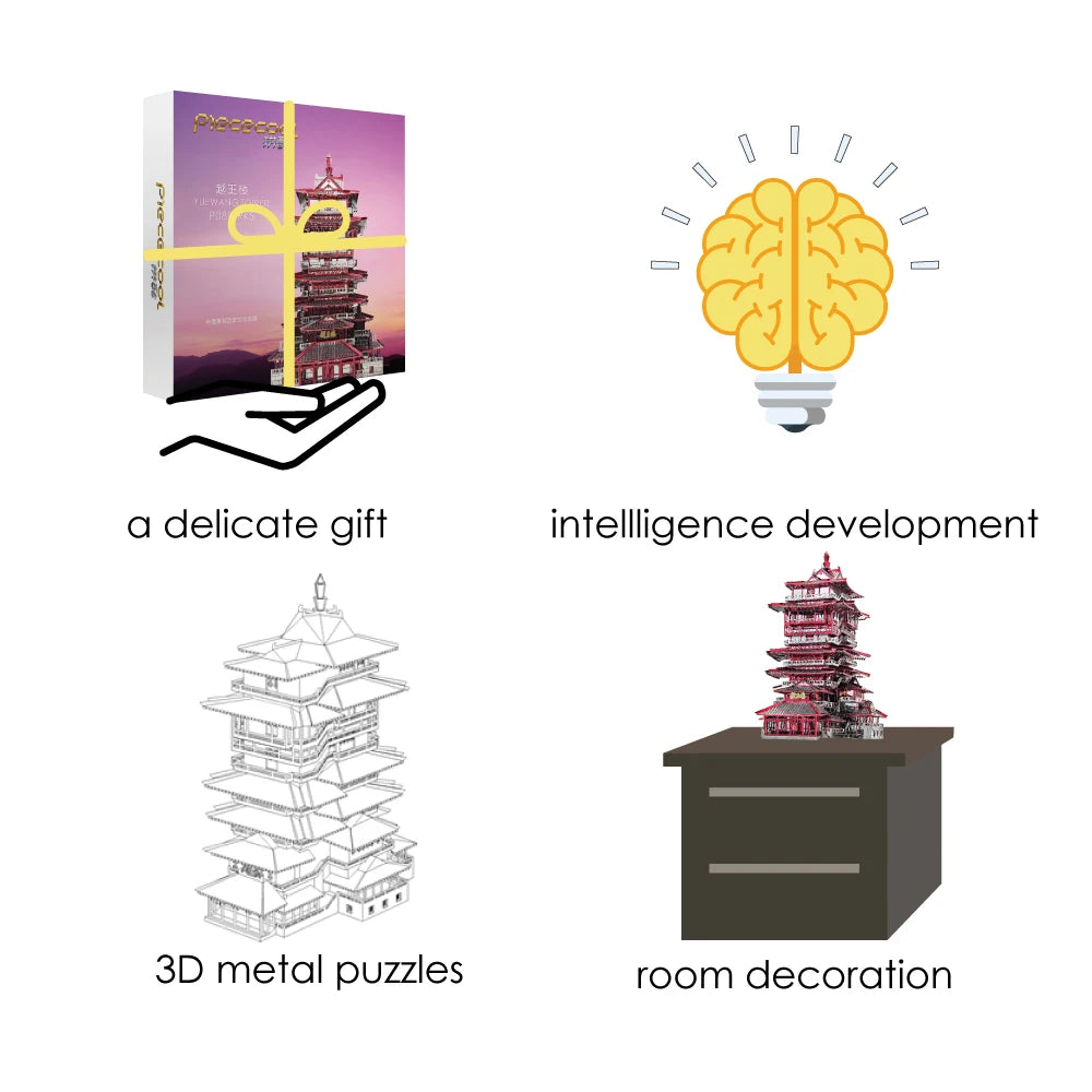 3D Metall-Puzzle - Yuewang Turm