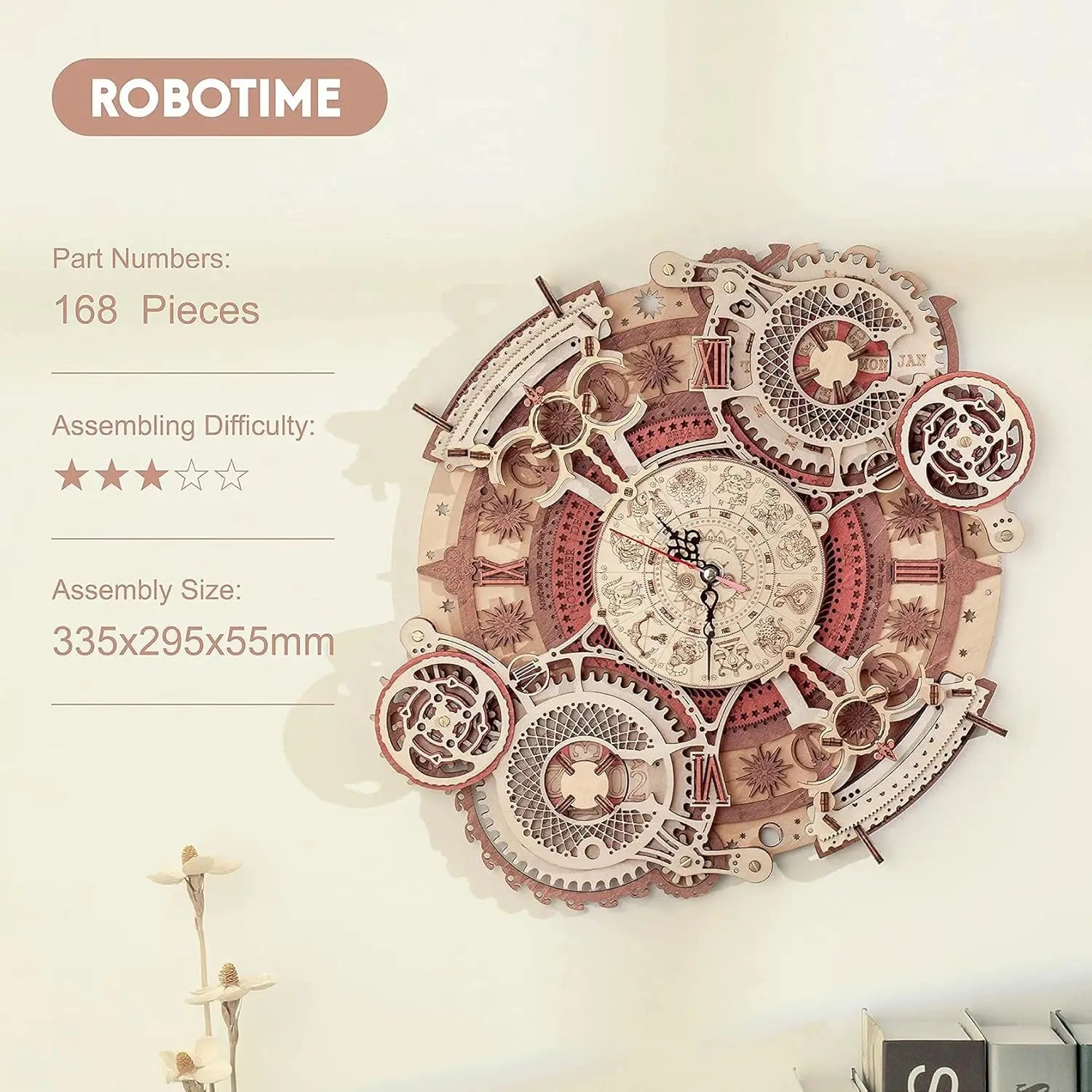 3D Holz-Puzzle - Wanduhr