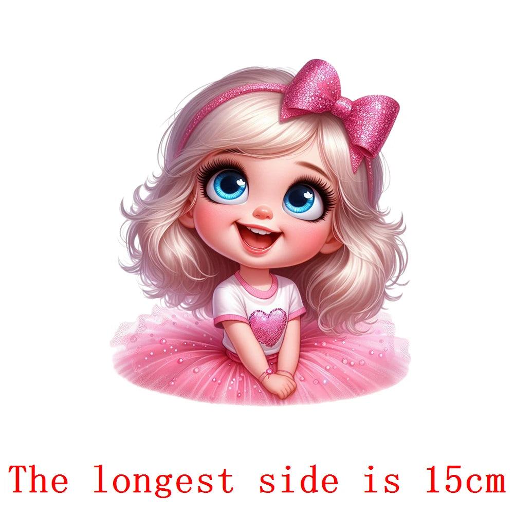 Bügelaufkleber - 15cm Rosa Prinzessin