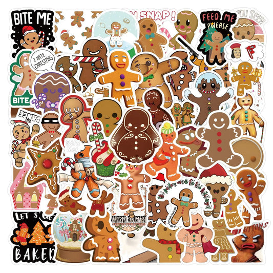 Sticker‑Set - Lebkuchen‑Mann Weihnachts‑Sticker (10‑60 Stk.)
