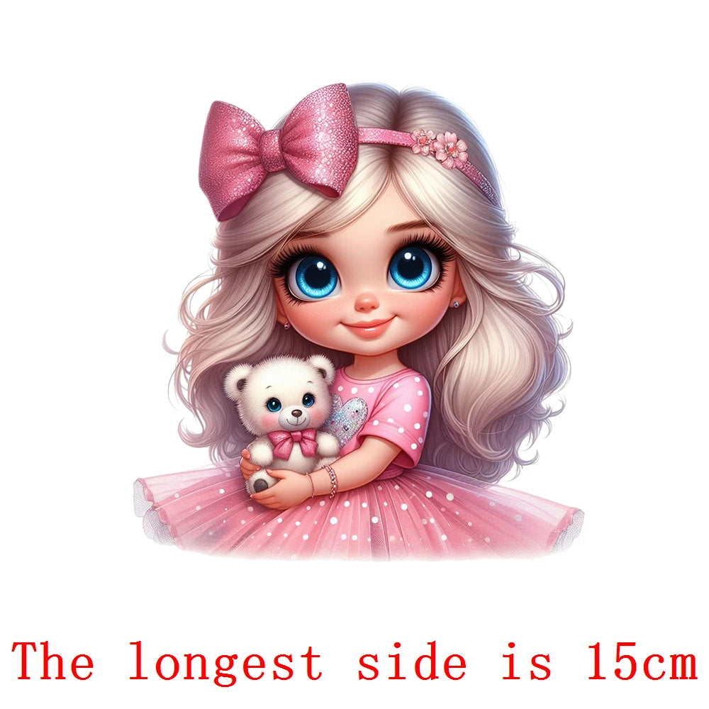 Bügelaufkleber - 15cm Rosa Prinzessin