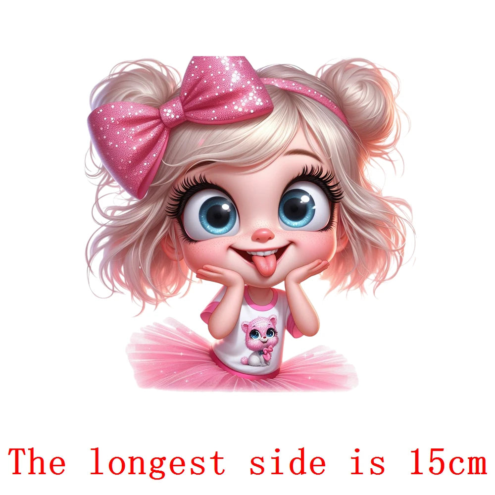 Bügelaufkleber - 15cm Rosa Prinzessin